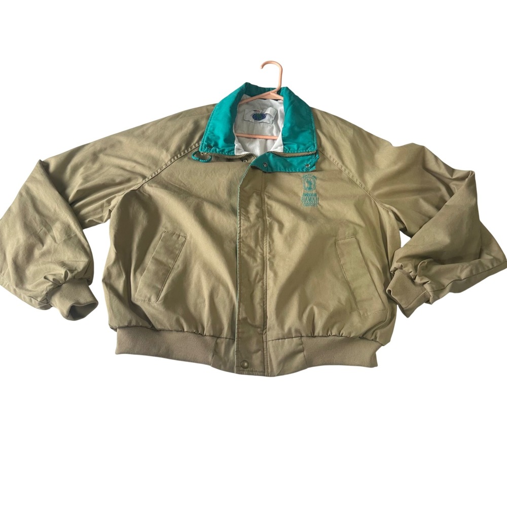 Vintage Future Products American Hawaii Cruises 1996 Jacket Tan Teal XL USA